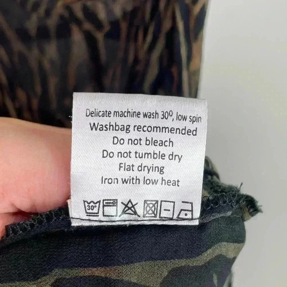 Rabens Saloner Barbara Black And Olive Green Sheer Animal Print Maxi Dress - Picture 9 of 9